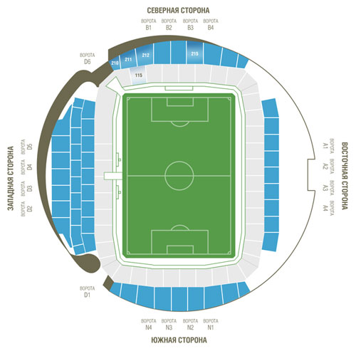 Схема стадиона «ГСП»