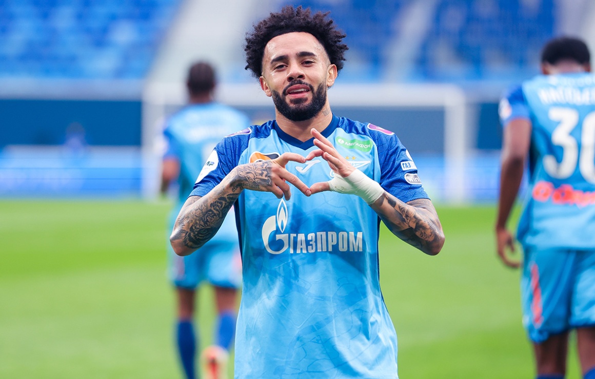 «Зенит» — «Оренбург»: Клаудиньо забил 20-й мяч за сине-бело-голубых