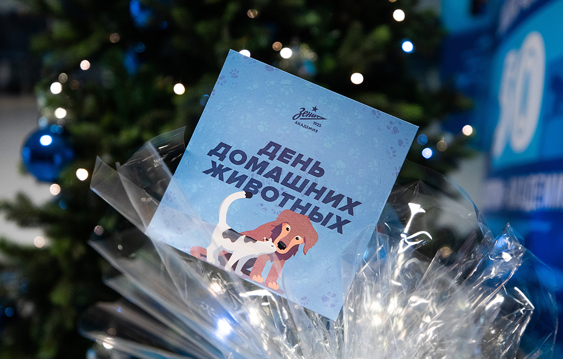 День домашних животных: «Газпром»-Академия передала петербургскому приюту корзину с питанием для 550 собак и 300 кошек